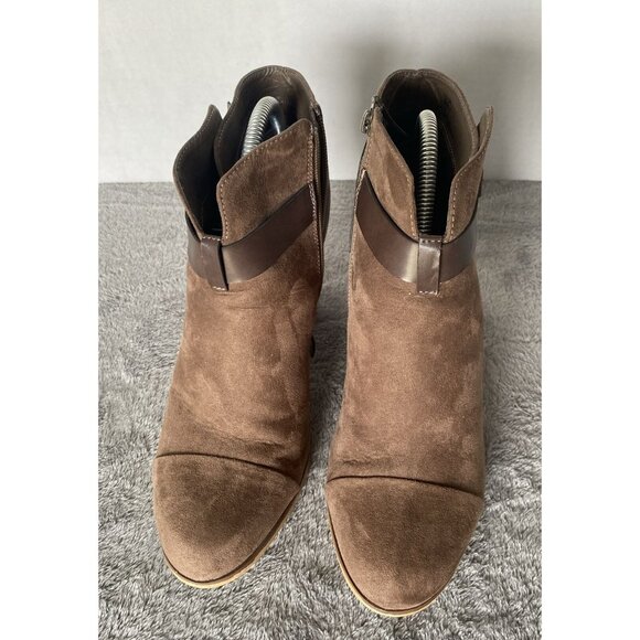 Limelight Brown Jena Faux Leather Booties size 11 3" heel Business office casual - Picture 2 of 14